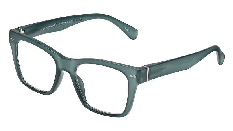 SAV VK Couture Blue Light +2.00 Reading Glasses, Matte Teal (EVKB13)