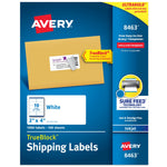 Avery TrueBlock Inkjet Shipping Labels, 2" x 4", Matte White, 1,000 Labels/Box (8463)