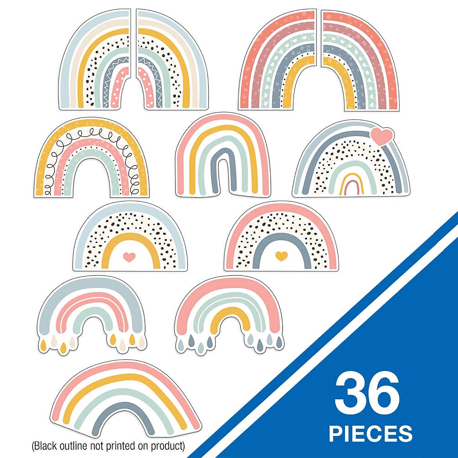 Carson Dellosa Education We Belong Rainbow Fun Cut-Outs, 36/Pack, 3 Packs/Bundle (CD-120645-3)