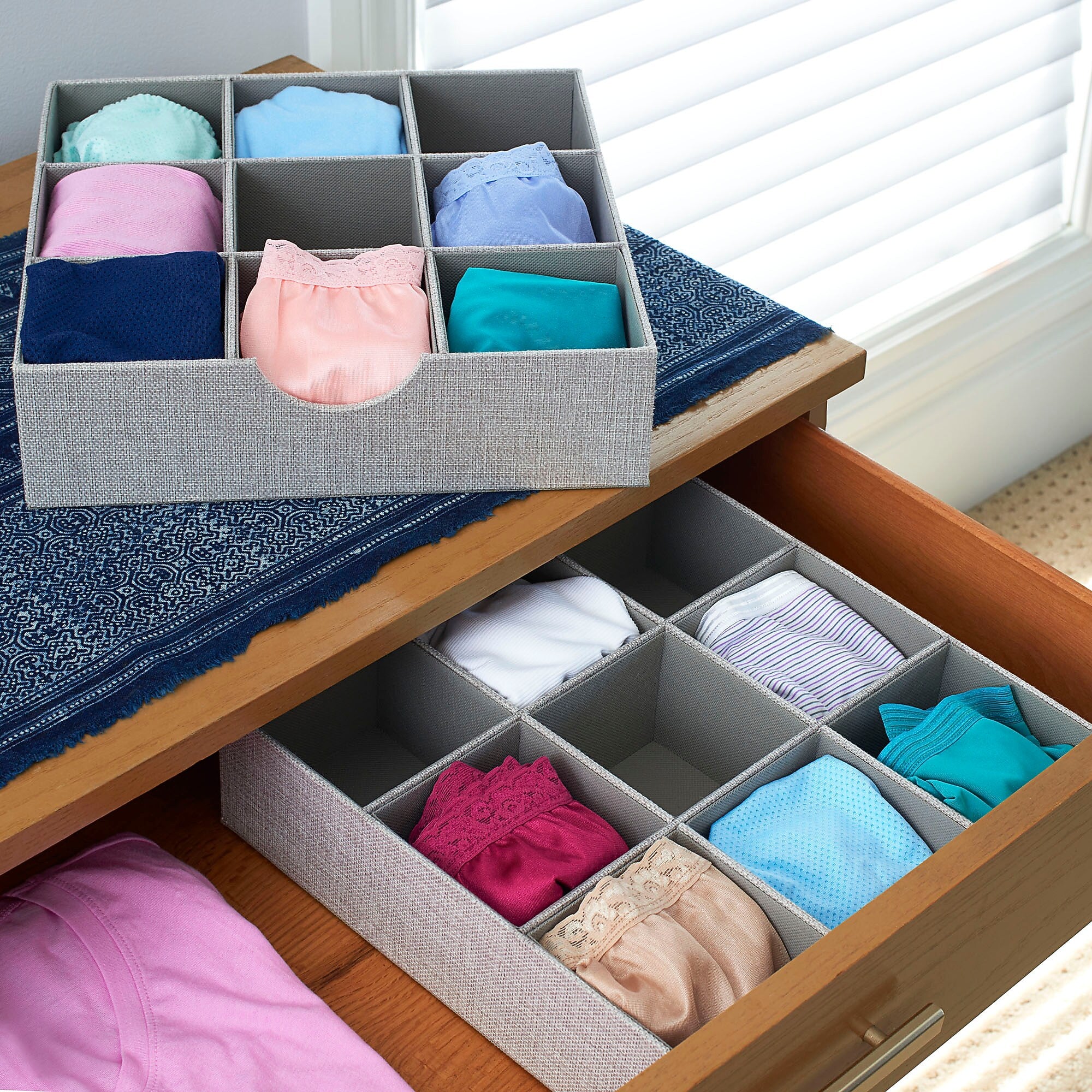 Household Essentials Drawer Organizer Tray, 9 Square Compartment (7476-1)