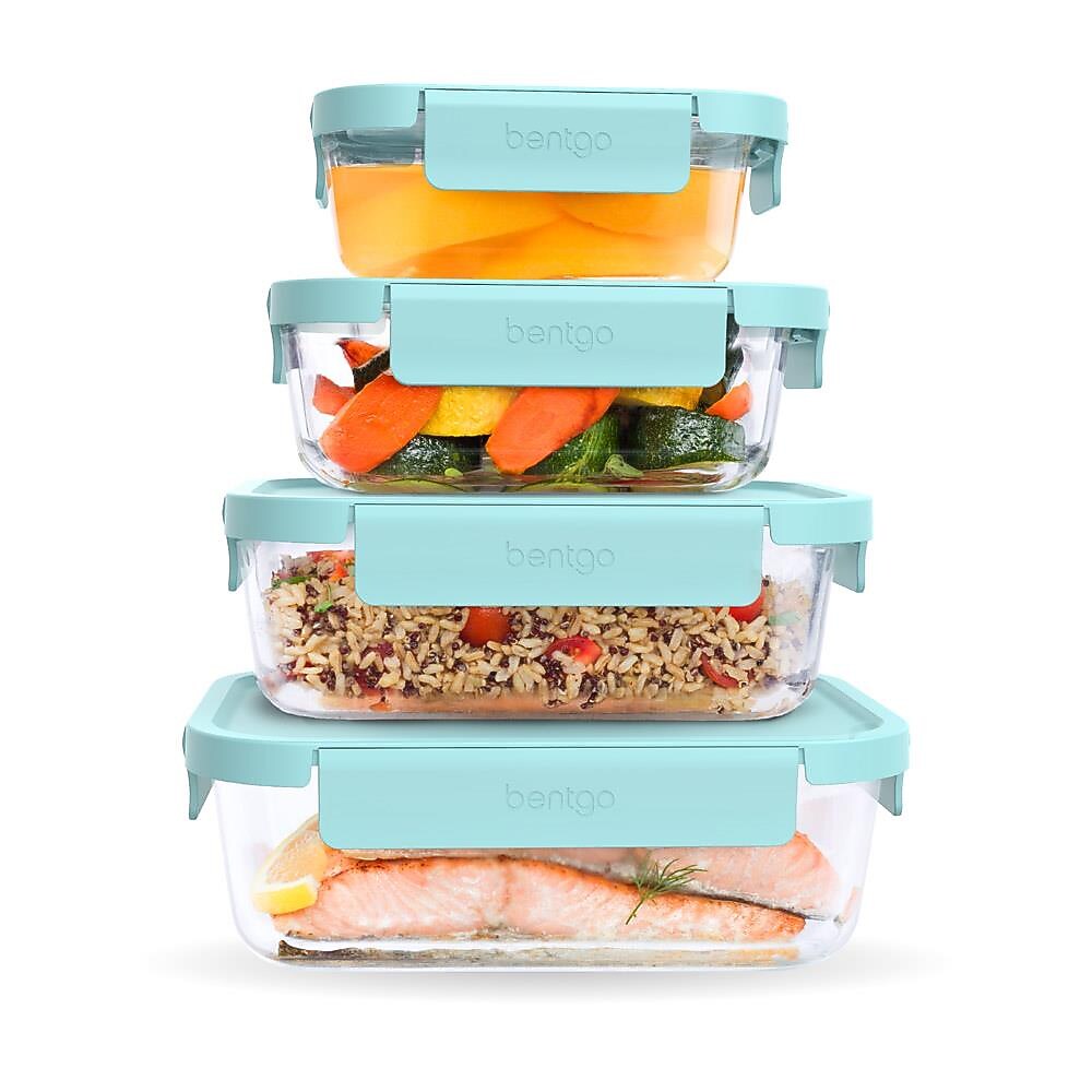 bentgo Leak-Proof Glass Containers, 4/Set (BGPLGLPK1-SA)