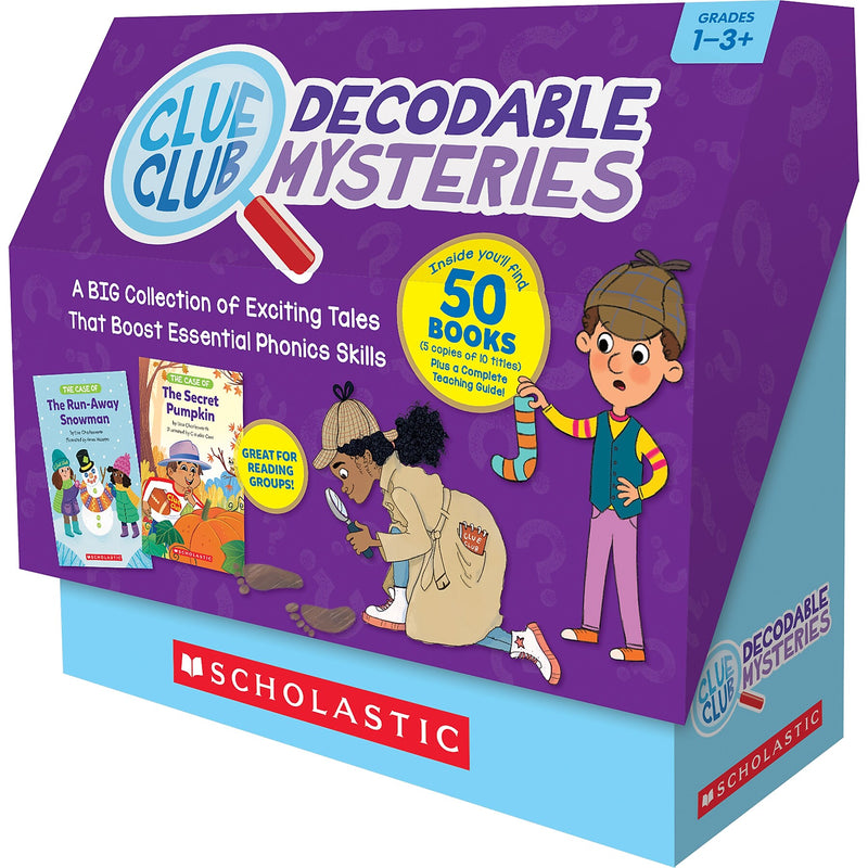 Scholastic Teaching Solutions Clue Club Decodable Mysteries Boxed Set, 50/Set (SC-9781546108191)