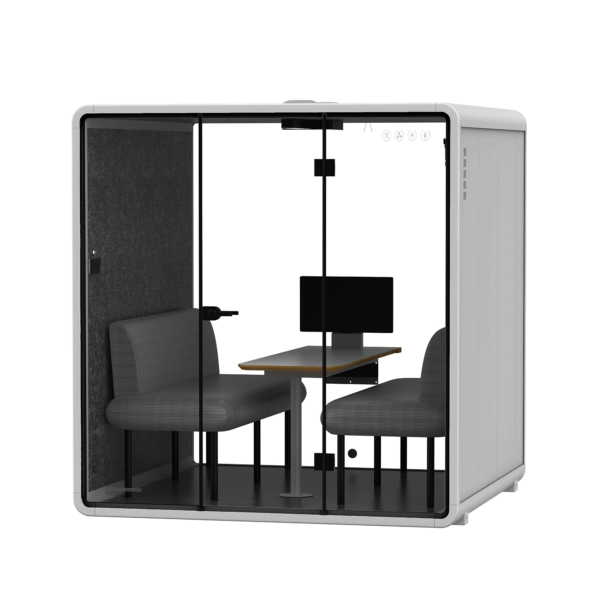 FlexiSpot WorkCube Series Sound Absorbing 6 Person Privacy Booth, White (P6FW-KIT)