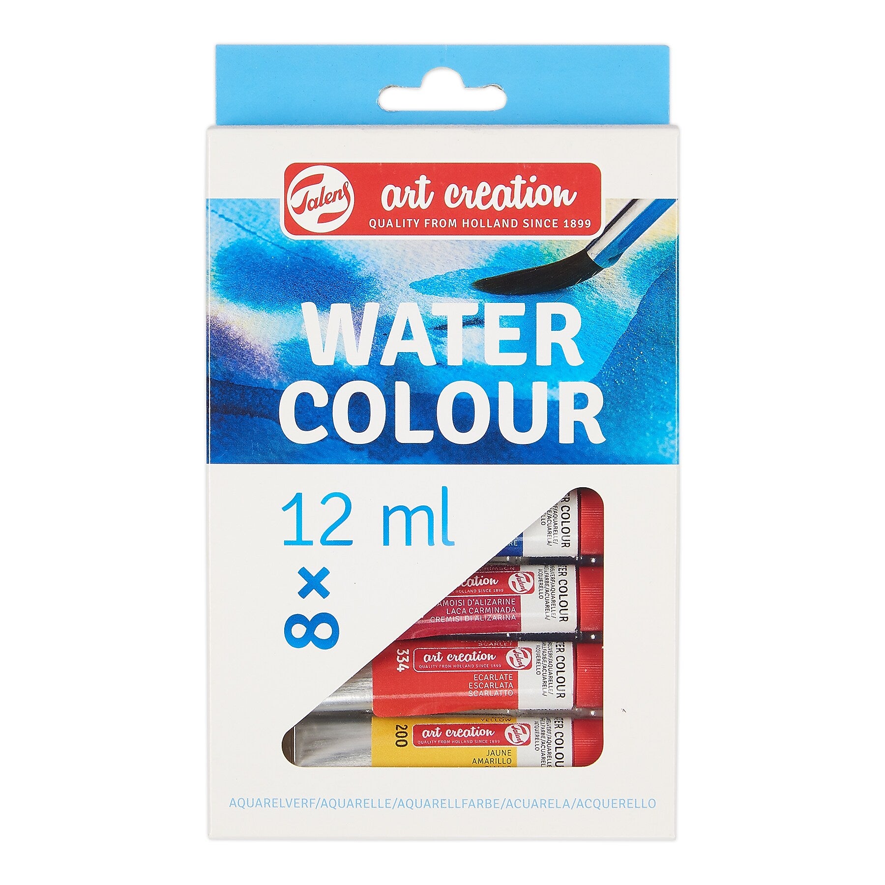 Talens Art Creation Watercolor Paint, Assorted Colors, 12mL, 8/Set, 2 Sets/Bundle (TLN9022008M-2)