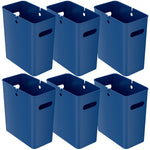 iTouchless SlimGiant Polypropylene Trash Can with no Lid, Reactive Blue, 4.2 gal., 6/Pack (SG104Ux6)
