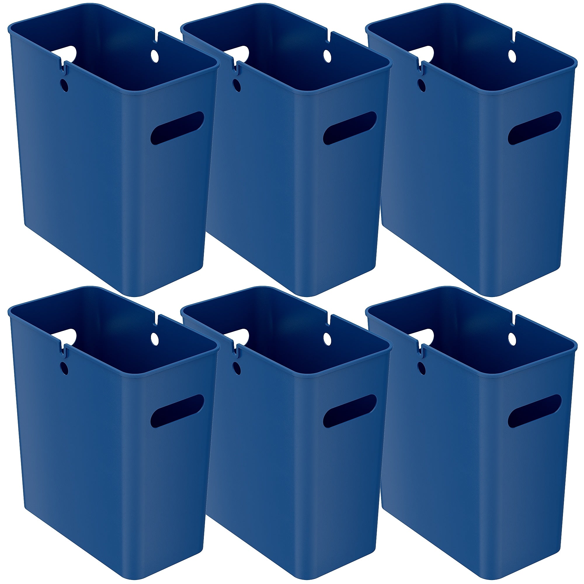 iTouchless SlimGiant Polypropylene Trash Can with no Lid, Reactive Blue, 4.2 gal., 6/Pack (SG104Ux6)
