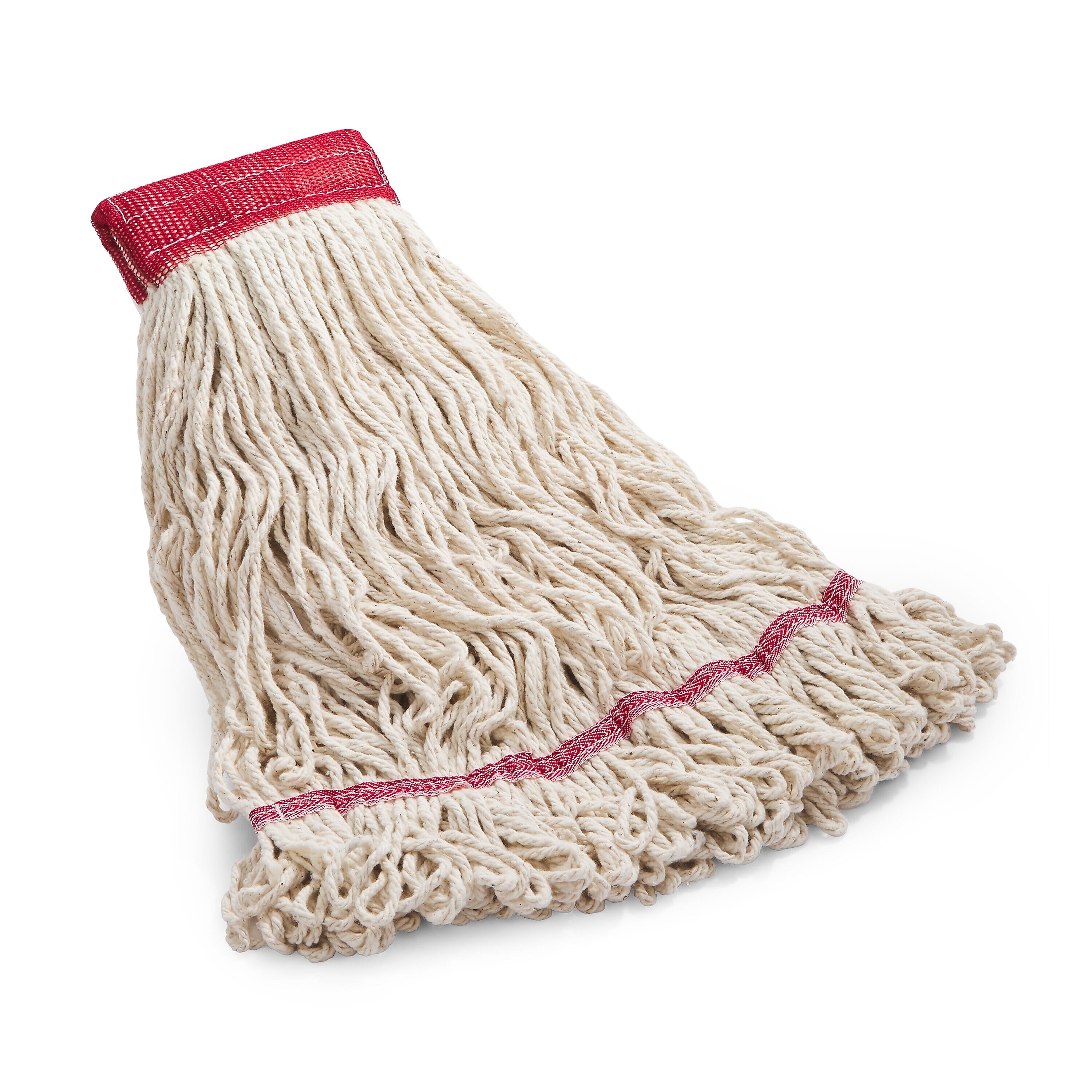 Coastwide Professional™ Looped-End Wet Mop Head, Large, Cotton, 5" Headband, White (CW57748)