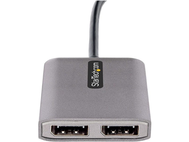 StarTech USB-C to Dual DisplayPort 1.4 Video Adapter, Male to Female, Gray (MST14CD122DP)