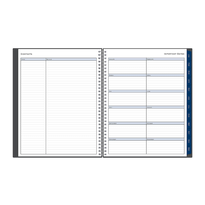 2026 Blue Sky Passages 8.5" x 11" Calendar Year Weekly & Monthly Planner, Plastic Cover, Gray (100009-26)