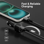 CODi 20W Dual Port Car Charger, USB-A & USB-C Outputs (A01109)