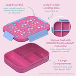bentgo Snap & Go Kids Bento Box, 4-Compartment, Rainbows and Butterflies, 33.6 oz. (BGKDBOX-RBO)
