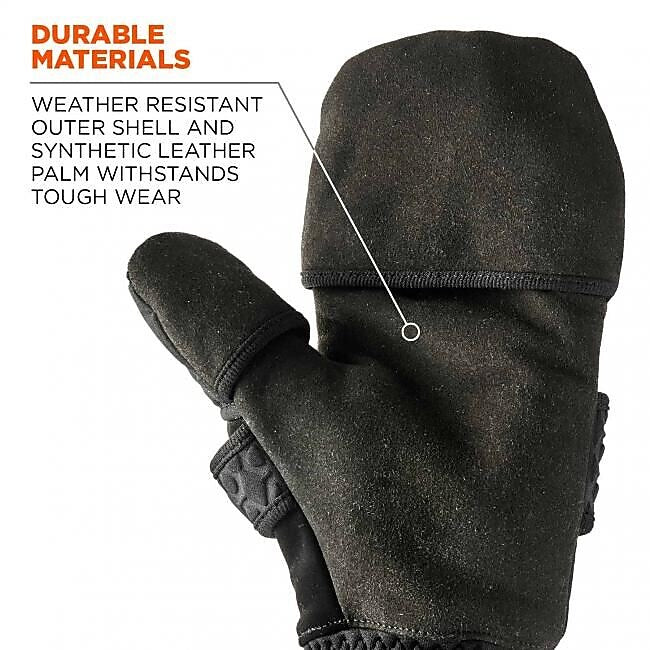 ProFlex 816 Thermal Flip-Top Gloves, Black, Large (17344)