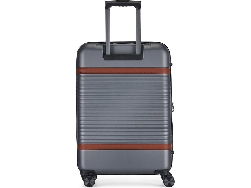 Bugatti Wellington 25.5" Hardside Suitcase, 8-Wheeled Spinner, TSA Checkpoint Friendly, Silver (HLG5124-Pewter)
