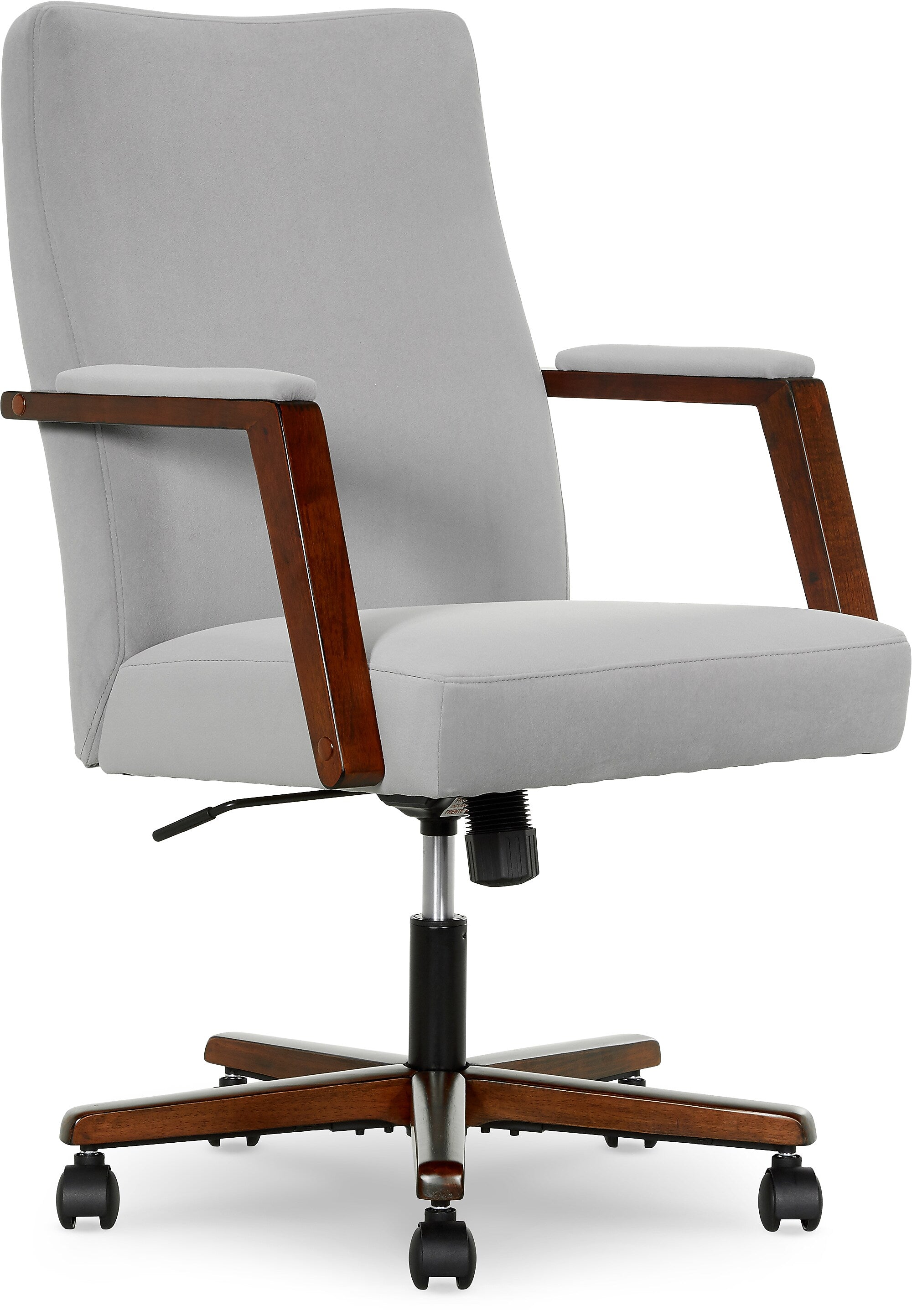 Finch NEO ONE Ergonomic Velvet Fabric/Wood Swivel Executive Chair, Gray (52304-GRY)