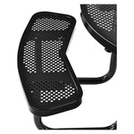 Global Industrial 46" Round Outdoor Steel Picnic Table, Perforated Metal, Black (262078BK)