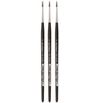 da Vinci TOP-ACRYL Oil and Acrylic Synthetic Bristle Red-Brown Round Brush, 3 Brushes/Pack (DVXVA7785K2-3)