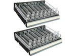 Azar 2.63" x 12" Pegboard 8-Compartment Cosmetic Tray, Black, 2/Pack (225830-8COMP-BLK-2PK)