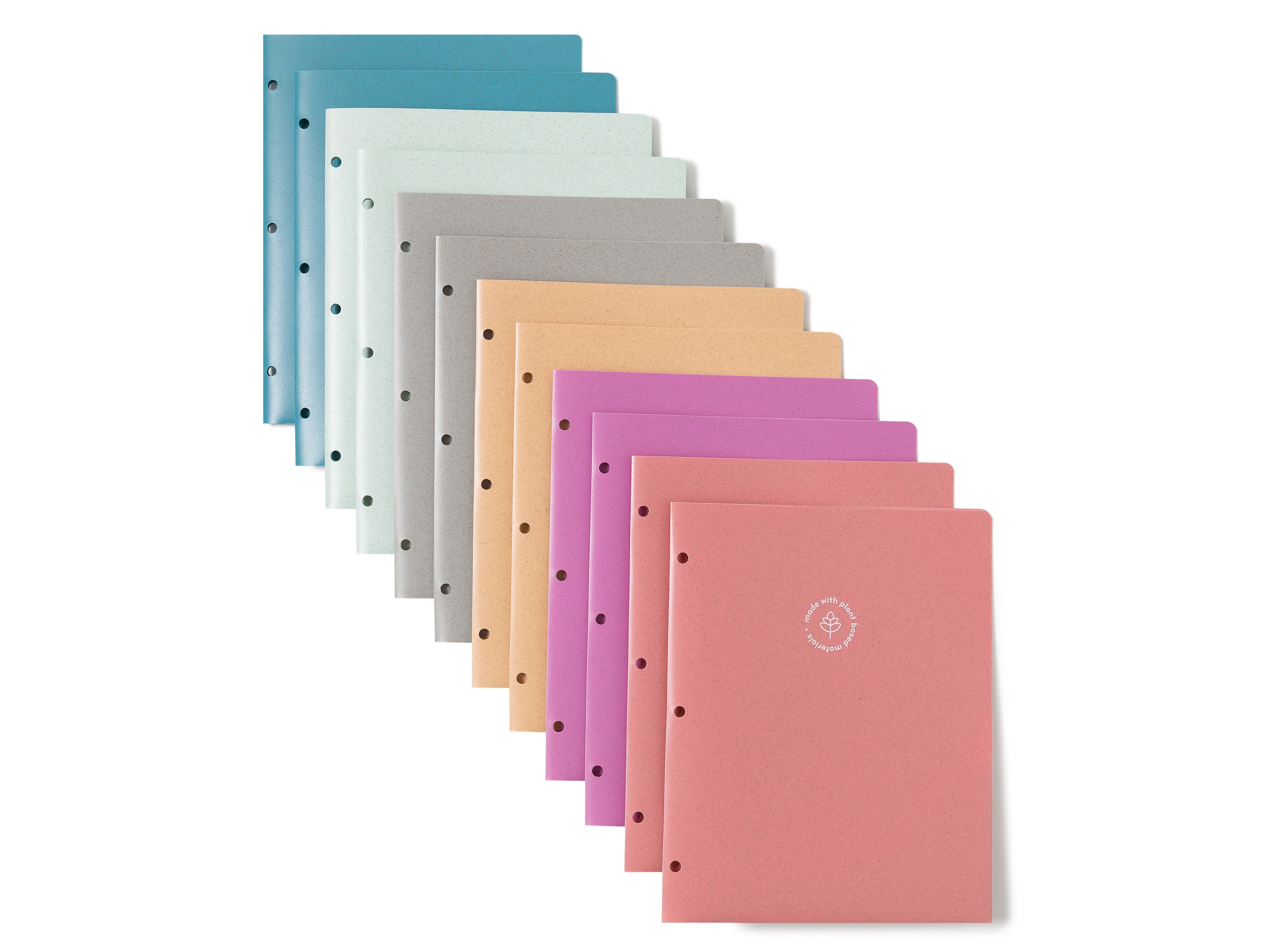 U Brands U-Eco 3-Hole Punched 2-Pocket Folders, Assorted Colors, 12/Pack (6600U01-12)