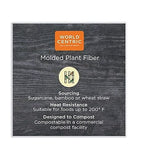 World Centric Fiber Hinged Containers, 3-Compartment, 9.3" x 9" x 3.3", Natural, Paper, 300/Carton (WORTOSCU9TLFP)