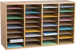 AdirOffice 500 Series 36-Compartment Literature Organizers, 39.3" x 11.8", Medium Oak, 2/Pack (500-36-MEO-2PK)