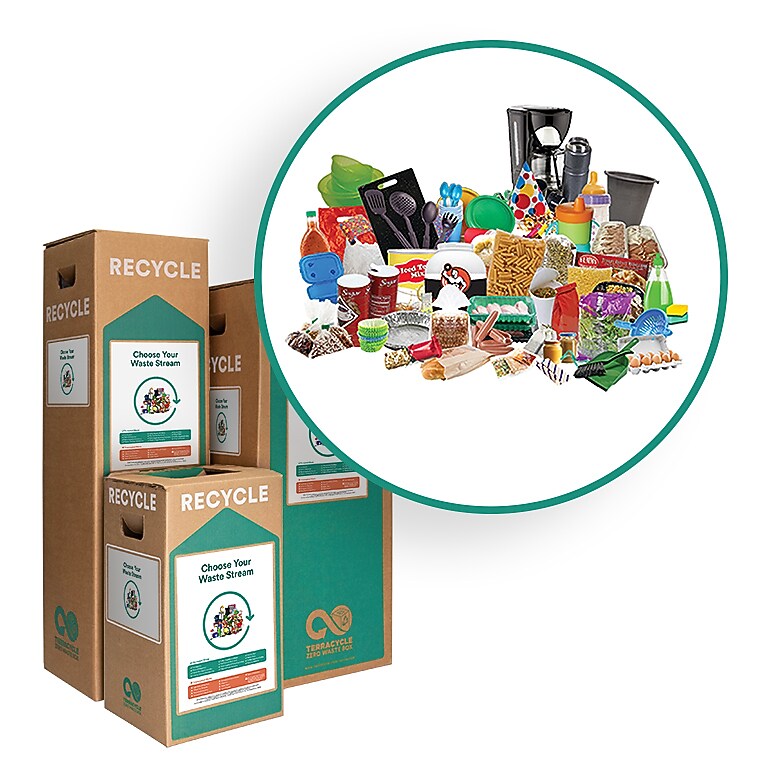 TerraCycle Cardboard Kitchen Separation Recycling Box, 21 Gallon, White and Green (789)