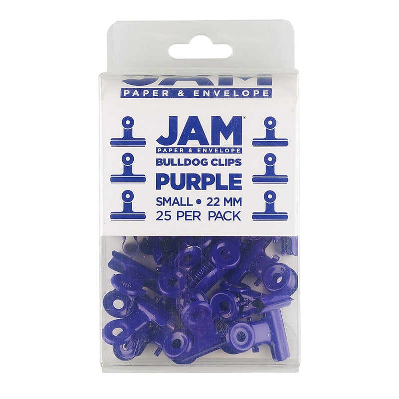 JAM Paper Bulldog Clip, Purple, 25/Pack (21632818)