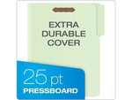 Pendaflex Recycled Pressboard Fastener Folders, 1/3-Cut Tab, Letter Size, Light Green, 25/Box (24934R)