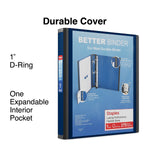 Staples 1" 3-Ring Better Binder, D-Ring, Navy Blue (ST55839-CC)