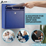 AdirOffice Steel Indoor/Outdoor Interoffice Mailbox, Blue (631-05-BLU)