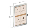 Azar Enclosed Cork Bulletin Board, Gray/Silver Frame, 2.48" x 1.92" (300223)