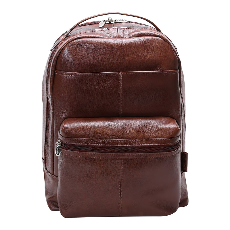 McKlein S Series Leather Laptop Backpack, Medium, Brown (88554)
