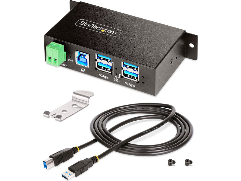 StarTech 4-Port USB 3.2 Hub, Black (5G4AINDRM-USB-A-HUB)