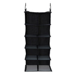 Household Essentials Hanging Shoe Organizer with 10 Pockets, Black (7610-1)