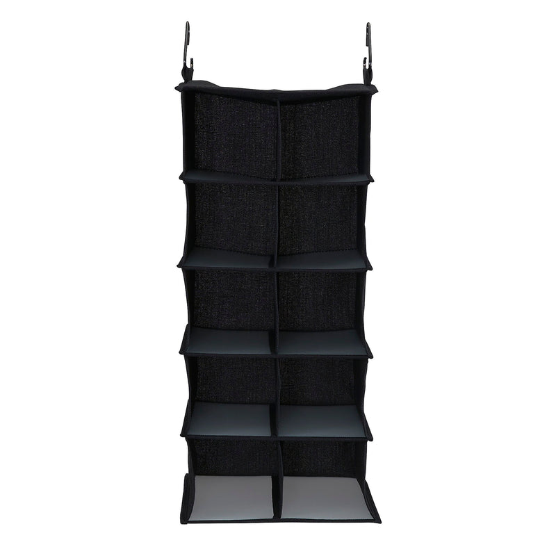 Household Essentials Hanging Shoe Organizer with 10 Pockets, Black (7610-1)