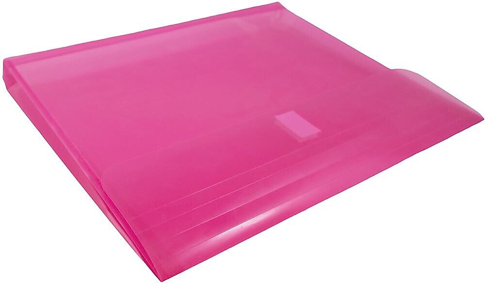 JAM Paper Premium Plastic Document File, Letter, Fuchsia Pink, 3/Pack (218V1FUX3)