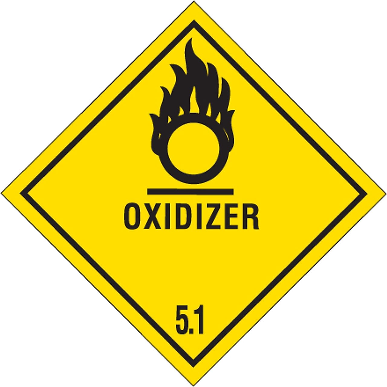 Decker Tape "Oxidizer 5.1" Label, 4" x 4", 500/Roll (DL5160)