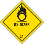 Decker Tape "Oxidizer 5.1" Label, 4" x 4", 500/Roll (DL5160)