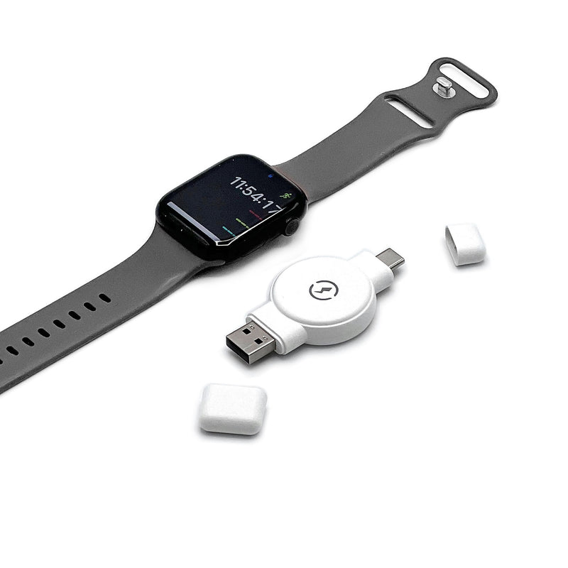 M-Edge Power Disk 3-Watt Apple Watch Charger, Magnetic, USB-A/USB-C, White (CH-PDS-P-W)