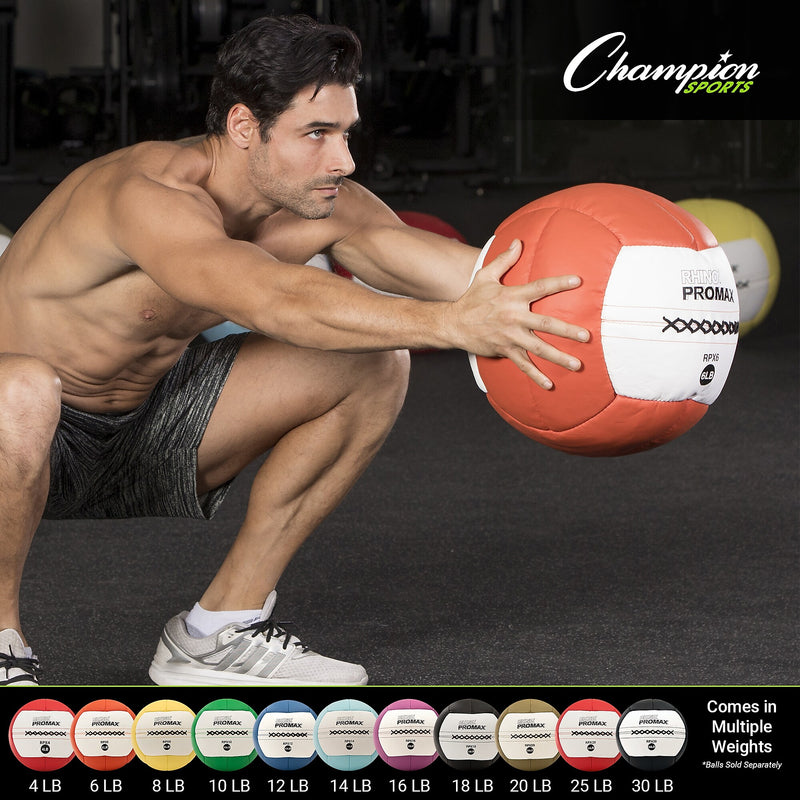 Champion Sports 25 lbs. Rhino Promax Medicine Ball, Red (CHMP218)