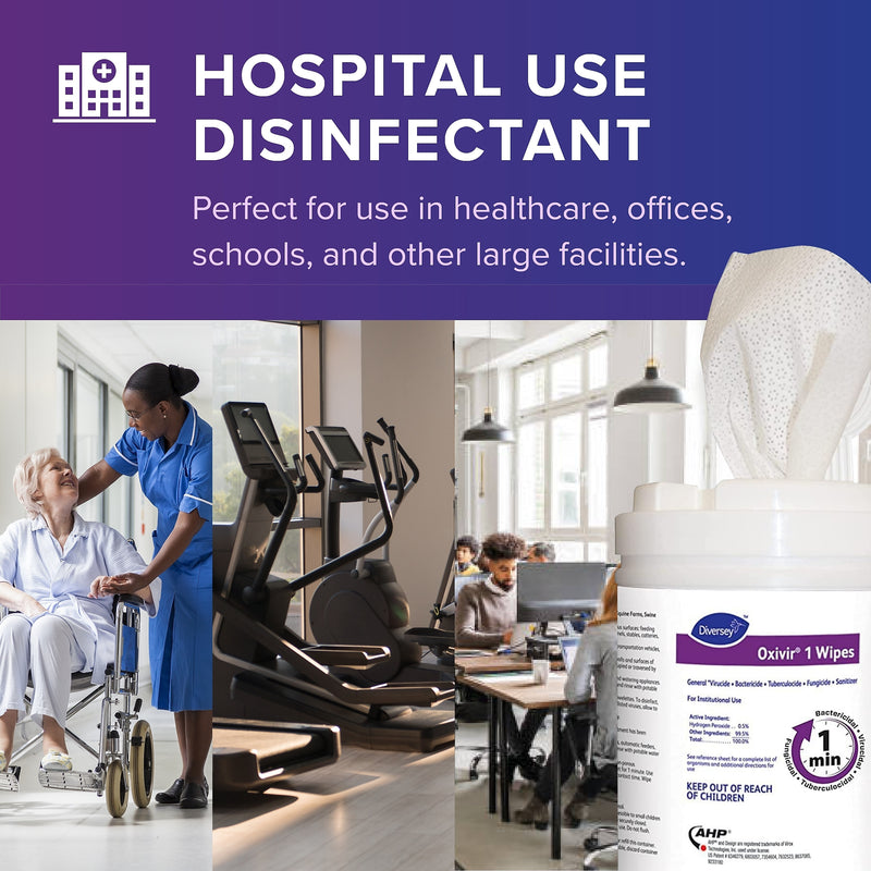 Diversey Oxivir 1 Disinfecting Wipes, 160 Wipes/Container, 12/Carton (100850923)
