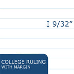 Roaring Spring Paper Products College Ruled Filler Paper, 8.5" x 11", 3-Hole Punched, 100 Sheets/Pack, 24/Case (13986CS)