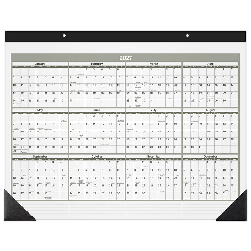 2026 AT-A-GLANCE Recycled 21.75" x 17" Monthly Desk Calendar, Green/Black (SK32G-00-26)