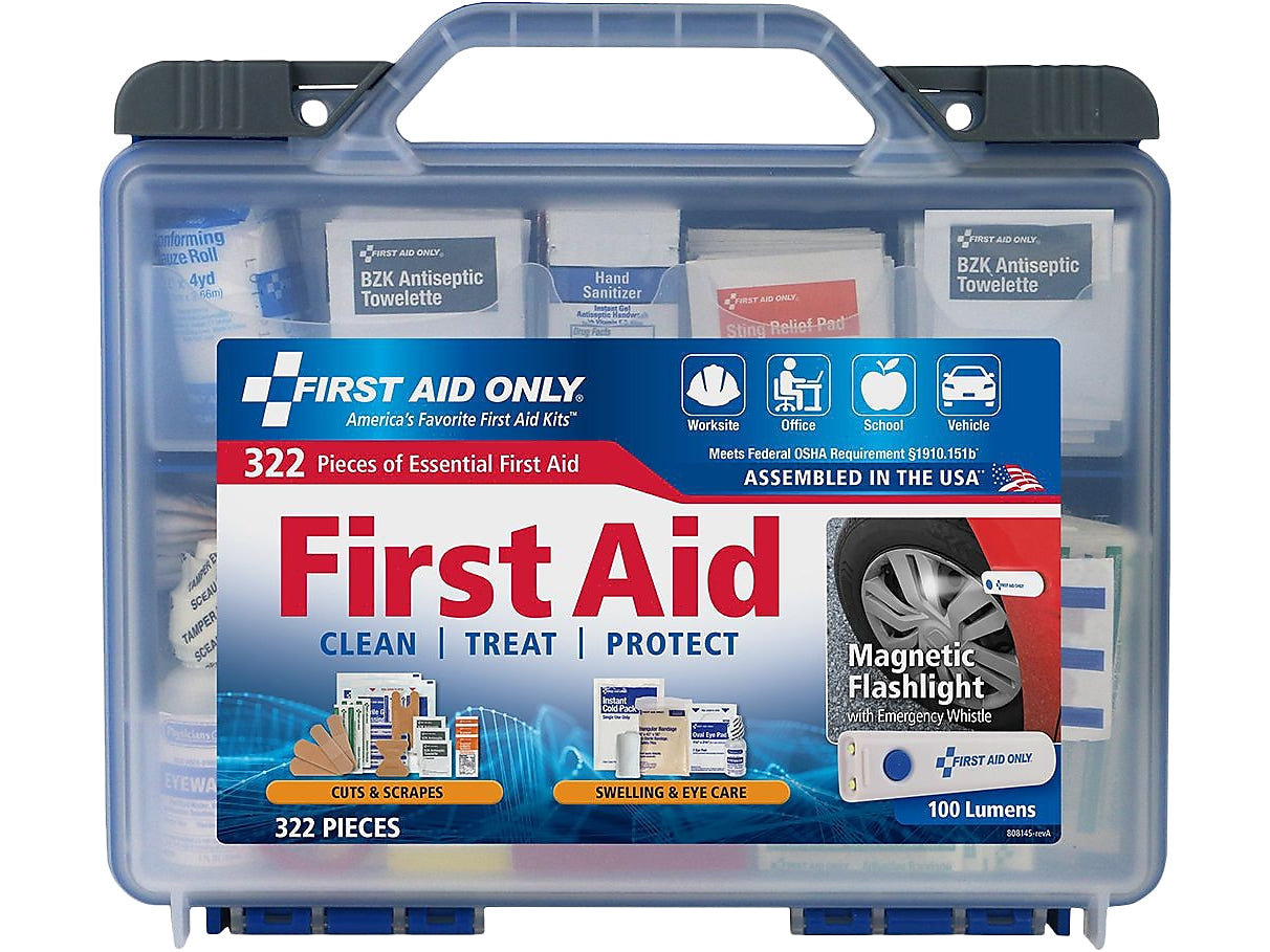 First Aid Only Plastic First Aid Kit, 50 People, 322 Pieces (91414)