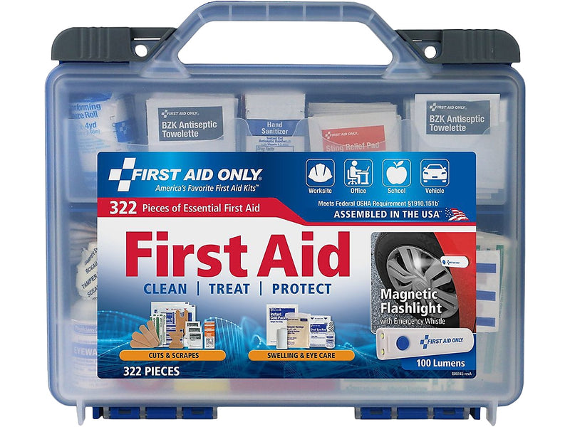 First Aid Only Plastic First Aid Kit, 50 People, 322 Pieces (91414)