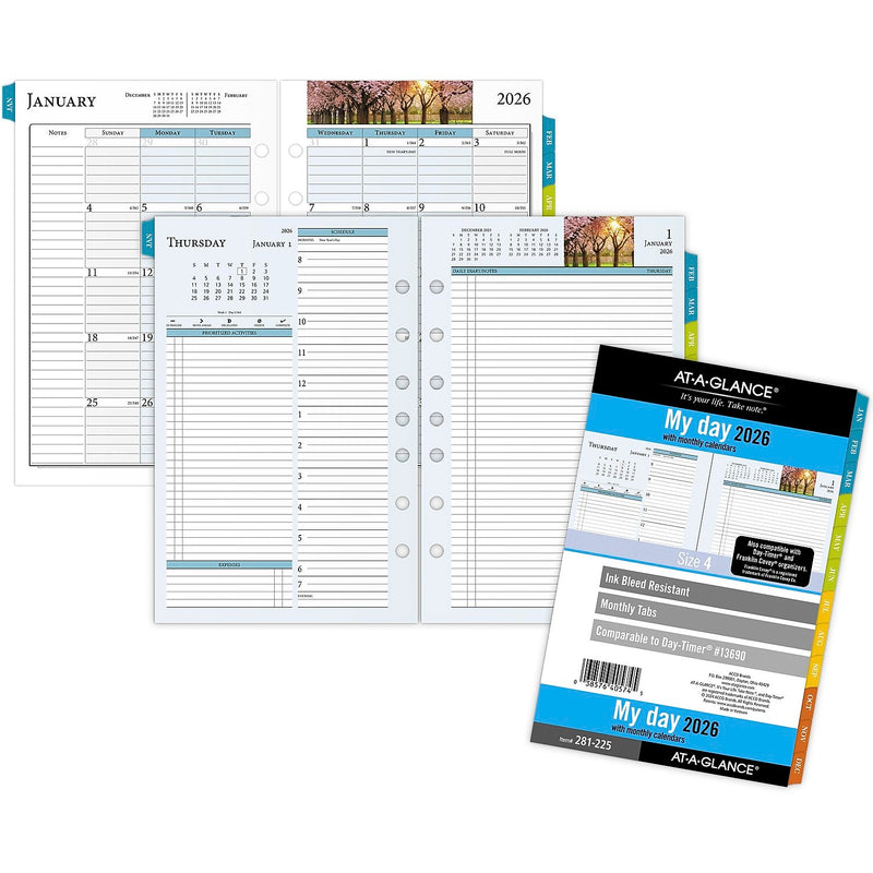 2026 AT-A-GLANCE Zenscapes 5.5" x 8.5" Daily & Monthly Planner Refill Pages, Multicolored (281-225-26)