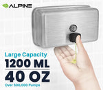 Alpine Industries Universal Wall Mounted Hand Soap Dispenser, Stainless Steel, 2/Pack (424-SSB-2PK)