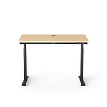 VersaDesk PowerLift 48"W Electric Rectangular Adjustable Standing Desk, Maple/Black (PLSDR4824-BM-APP)