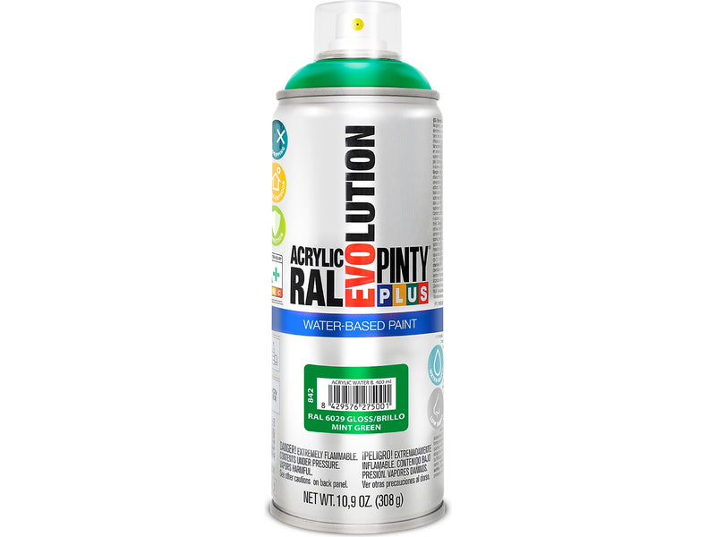 Pintyplus Evolution Water-Based Spray Paint, Mint Green, 10.9 oz., 2/Pack (NOV 842-2PK)