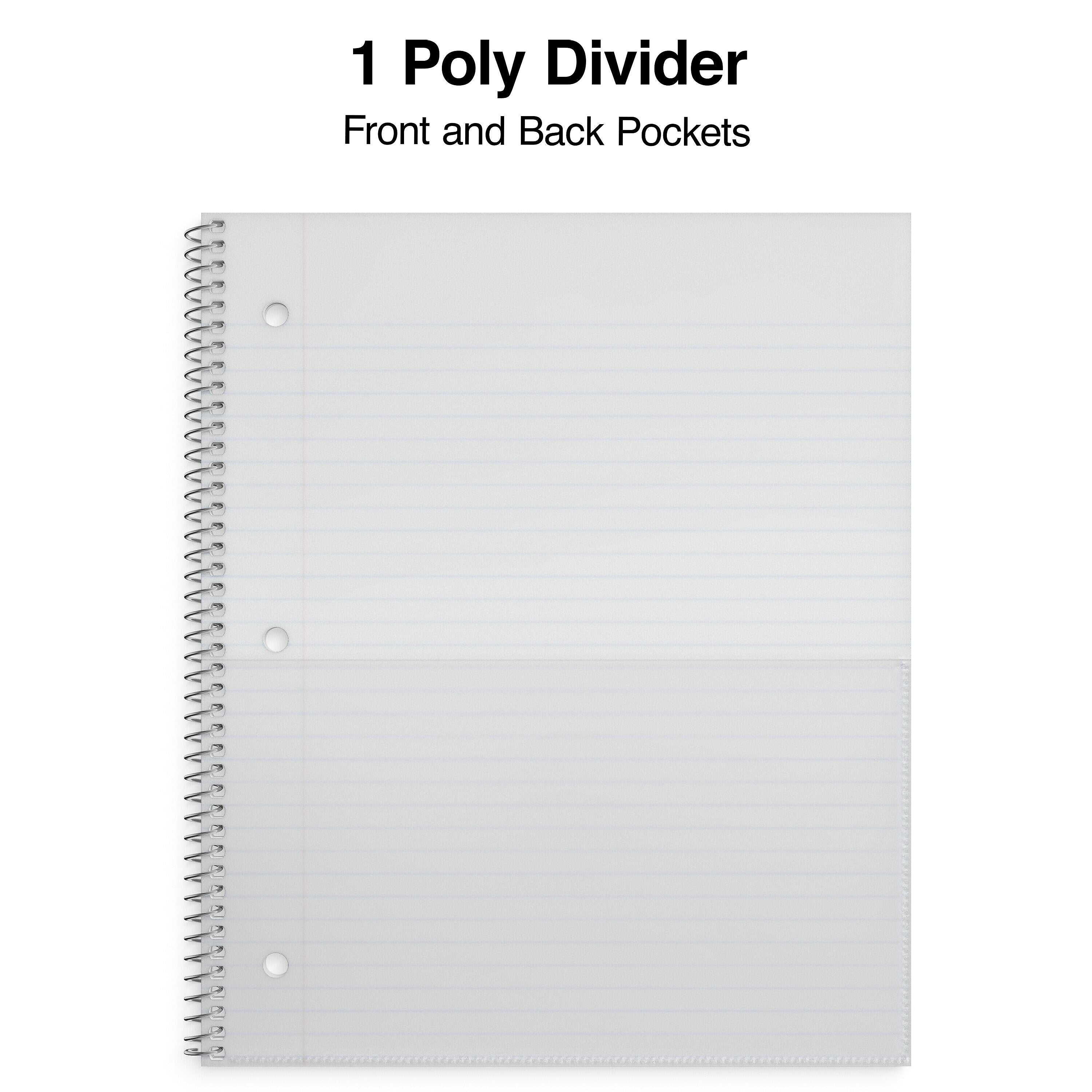 Staples Premium Poly 1-Subject Notebook, 8" x 10.5", Wide Ruled, 100 Sheets, Blue (ST20957D)