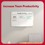 TRU RED™ Templated Magnetic Glass Dry-Erase Whiteboard, 3' x 2' (TR62139)
